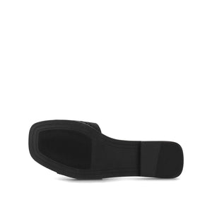 BRODIE SLIDE SANDALS IN VEGAN LEATHER - Black PU