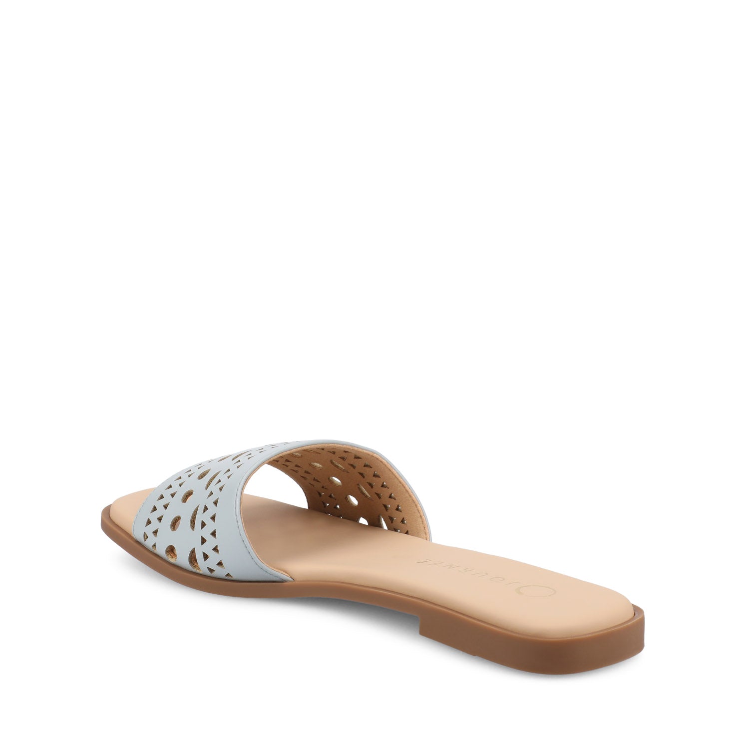 BRODIE SLIDE SANDALS IN VEGAN LEATHER - Blue PU