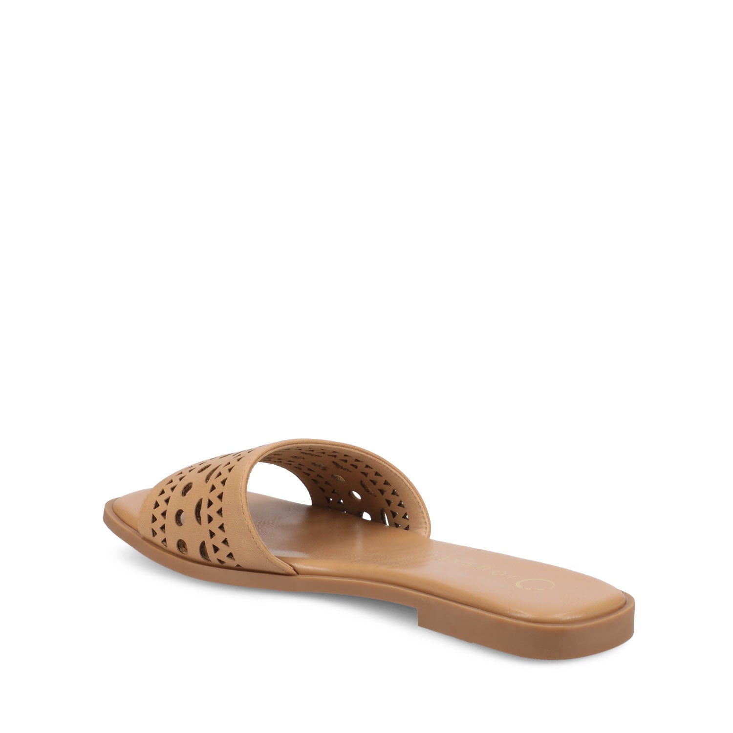 BRODIE SLIDE SANDALS IN VEGAN LEATHER - Tan PU