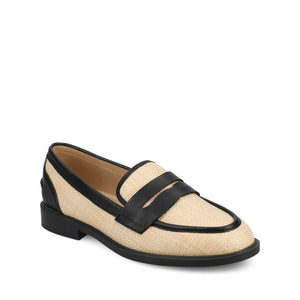 BROOKS PENNY LOAFER - Black/Natural Raffia