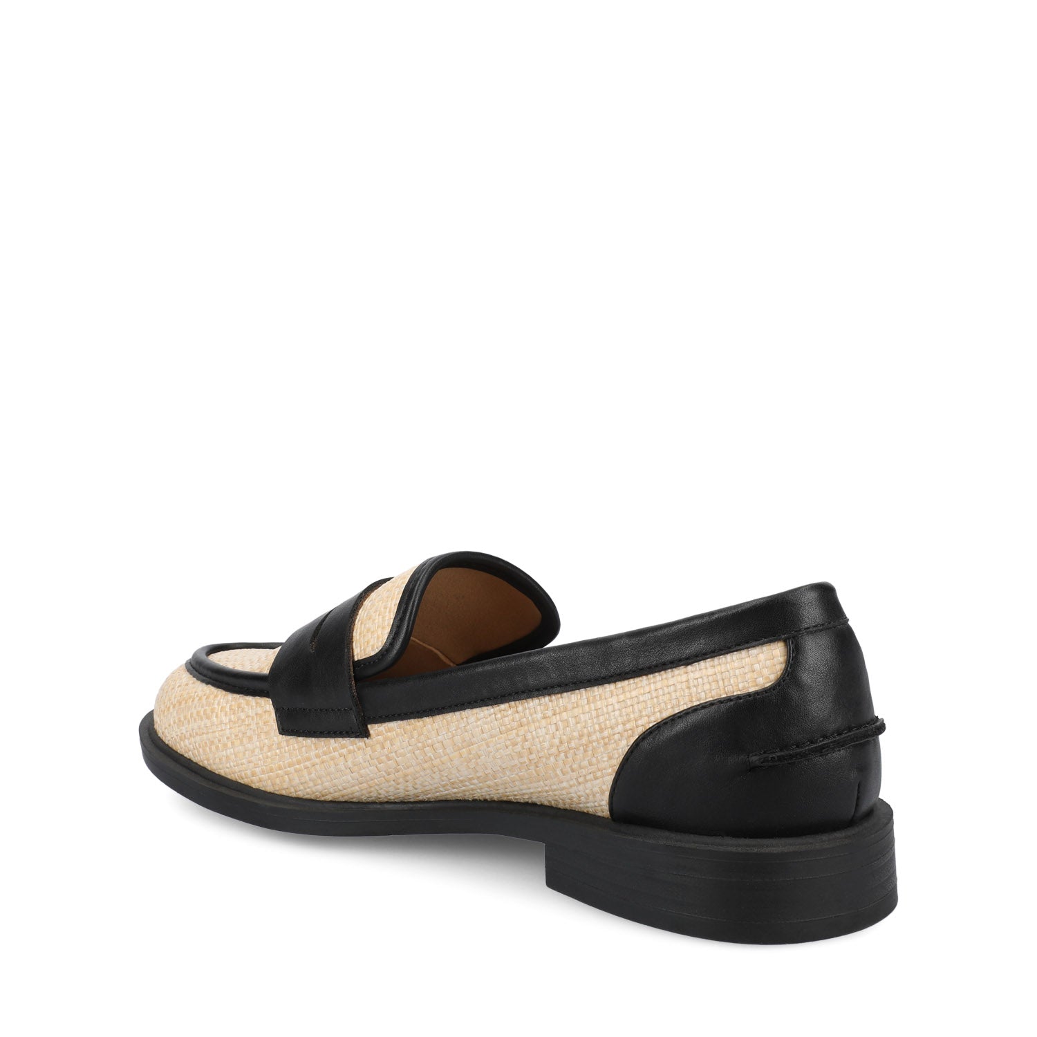 BROOKS PENNY LOAFER - Black/Natural Raffia