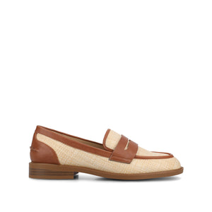 BROOKS PENNY LOAFER - Cognac/Natural Raffia