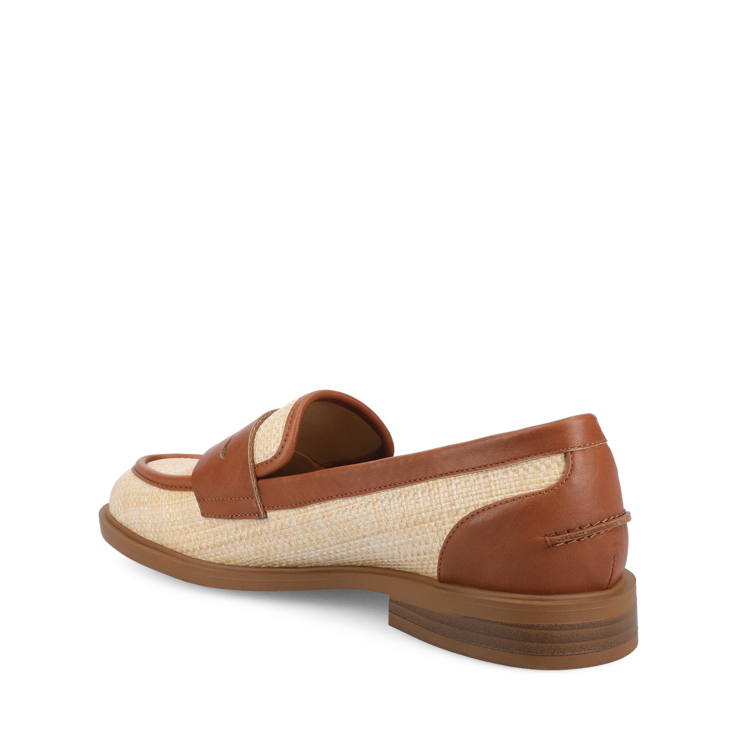 BROOKS PENNY LOAFER - Cognac/Natural Raffia