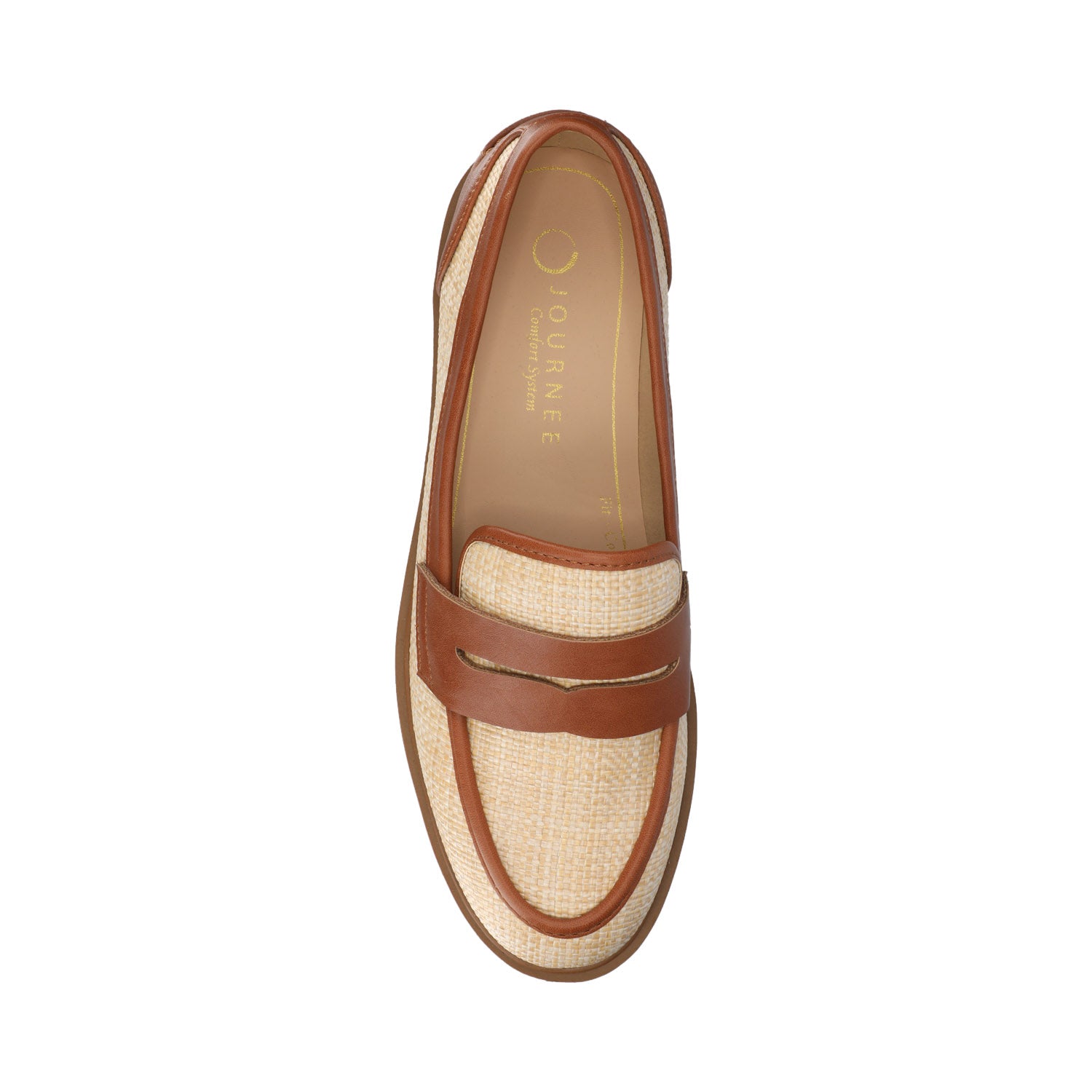 BROOKS PENNY LOAFER - Cognac/Natural Raffia