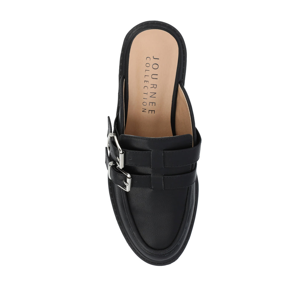 BRYDIE BLOCK HEEL LOAFERS IN FAUX LEATHER