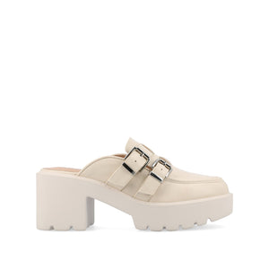 BRYDIE BLOCK HEEL LOAFERS IN VEGAN LEATHER - Off White