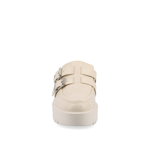 BRYDIE BLOCK HEEL LOAFERS IN VEGAN LEATHER - Off White