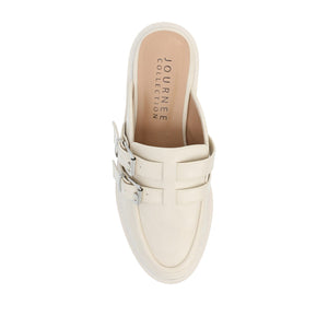 BRYDIE BLOCK HEEL LOAFERS IN VEGAN LEATHER - Off White