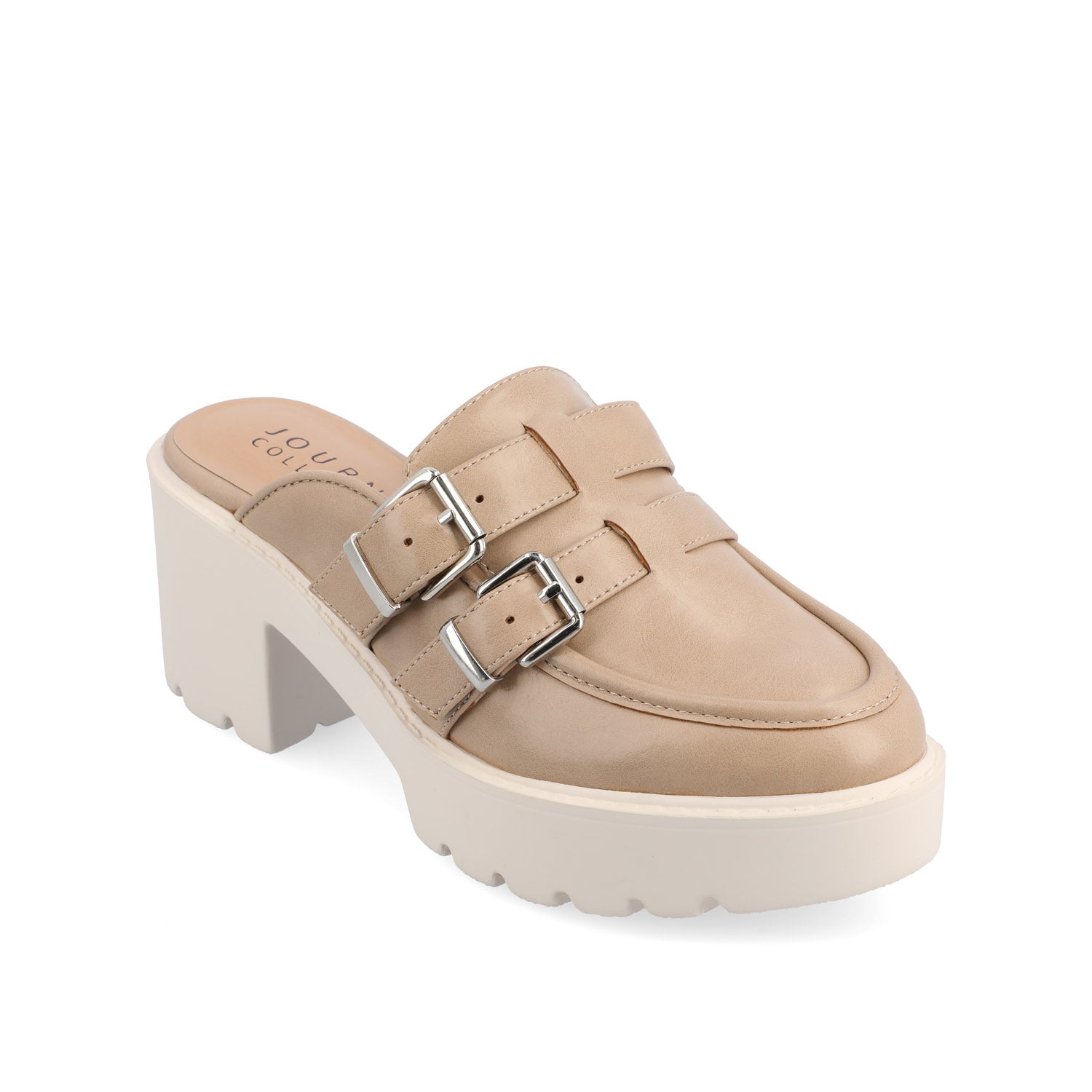 BRYDIE BLOCK HEEL LOAFERS IN VEGAN LEATHER - Tan