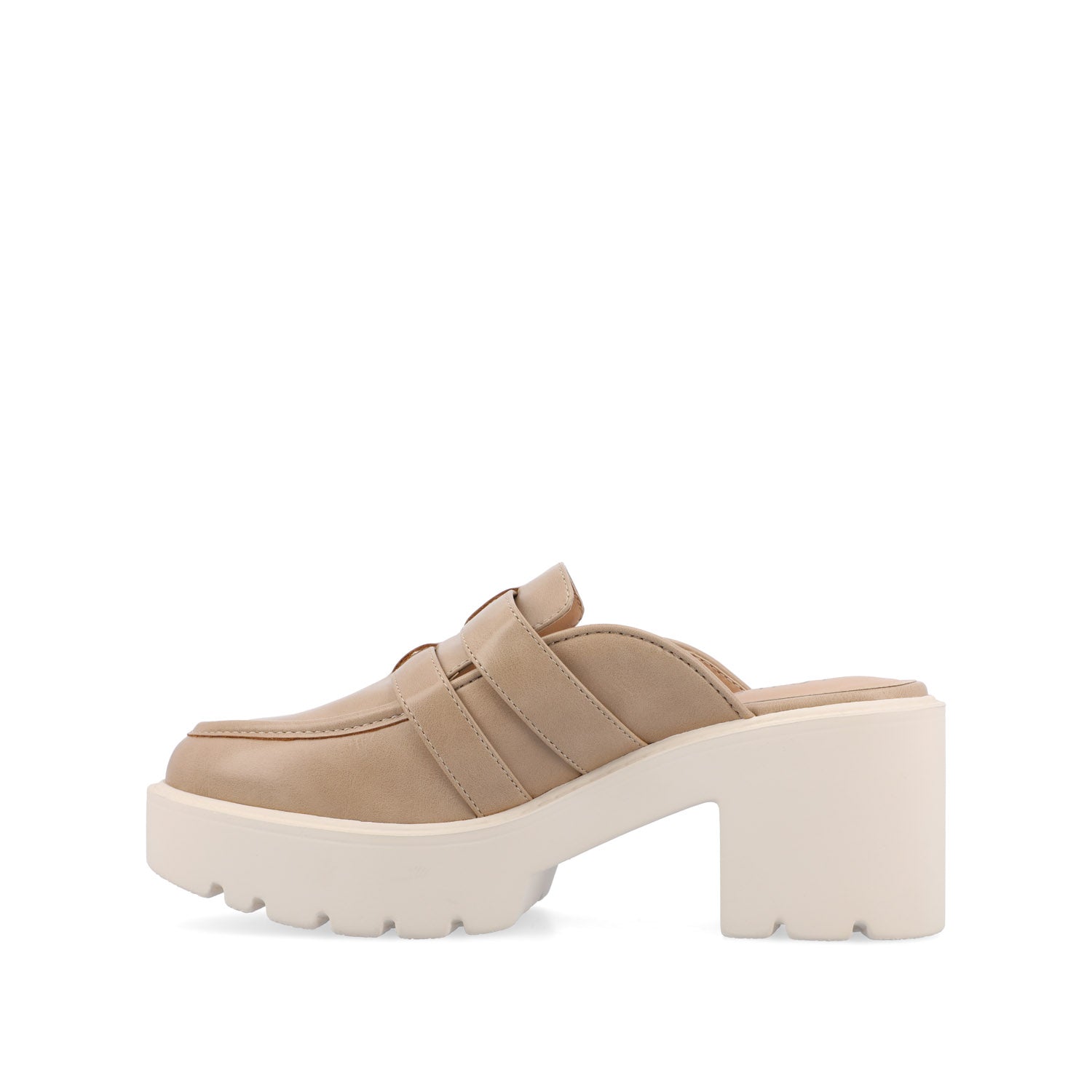 BRYDIE BLOCK HEEL LOAFERS IN VEGAN LEATHER - Tan