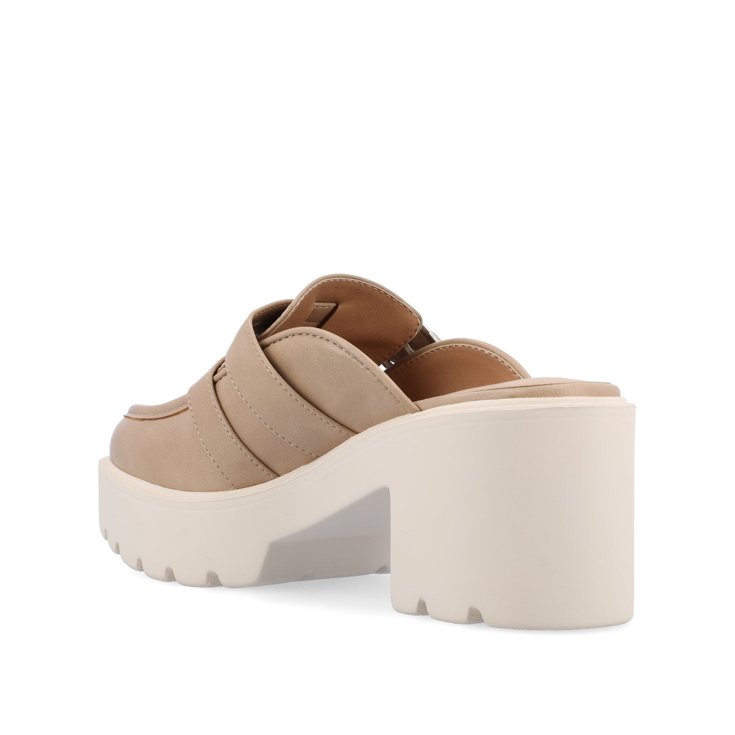 BRYDIE BLOCK HEEL LOAFERS IN VEGAN LEATHER - Tan
