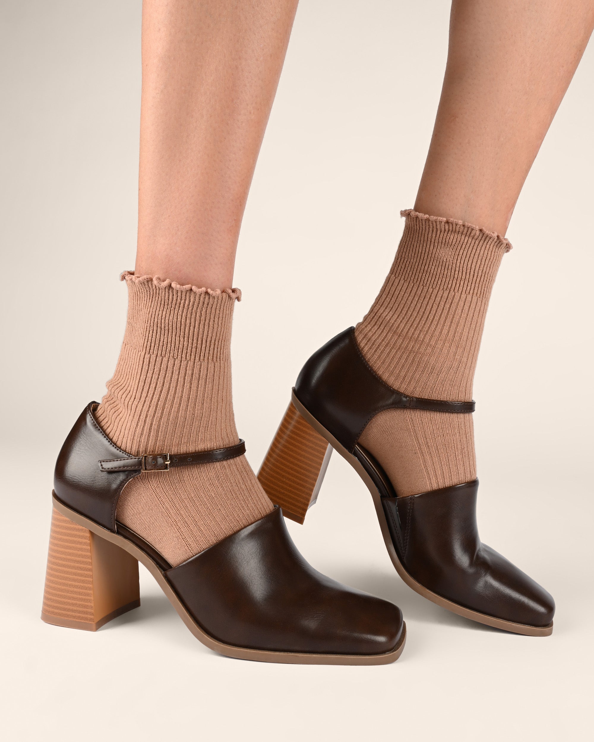 BOBBY BLOCK HEEL LOAFERS IN WIDE - Red