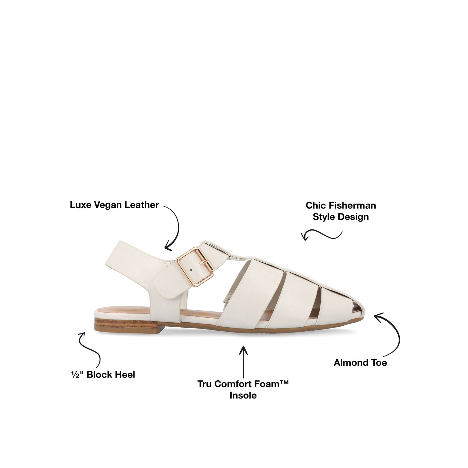 CAILINNA FISHERMAN SANDALS IN WIDE - Ivory