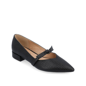 CAIT BALLET FLATS IN WIDE - Black Lizard
