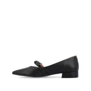 CAIT BALLET FLATS IN FAUX LIZARD - Black Lizard