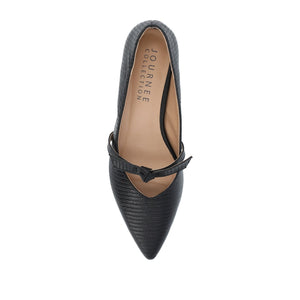 CAIT BALLET FLATS IN WIDE - Black Lizard