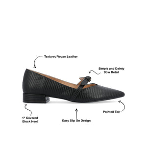 CAIT BALLET FLATS IN WIDE - Black Lizard