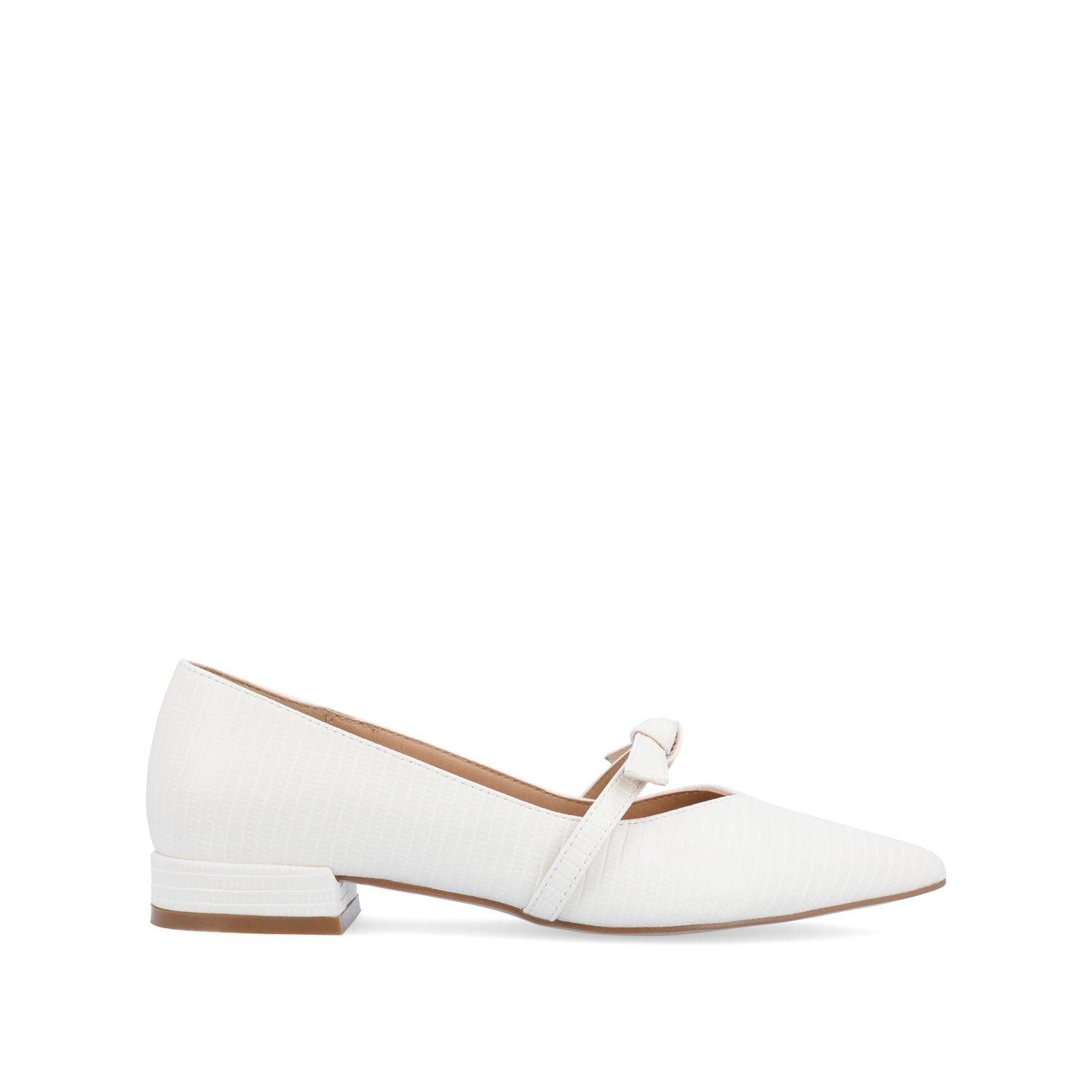 CAIT BALLET FLATS IN WIDE - White Lizard