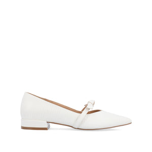 CAIT BALLET FLATS IN WIDE - White Lizard