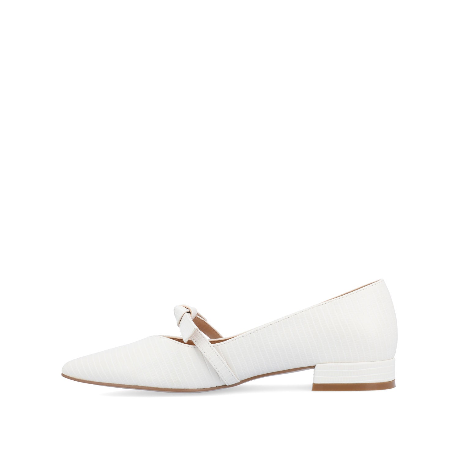 CAIT BALLET FLATS IN WIDE - White Lizard
