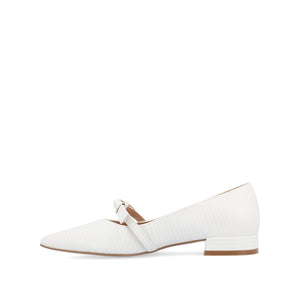 CAIT BALLET FLATS IN WIDE - White Lizard