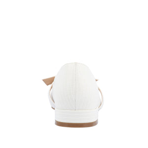 CAIT BALLET FLATS IN WIDE - White Lizard