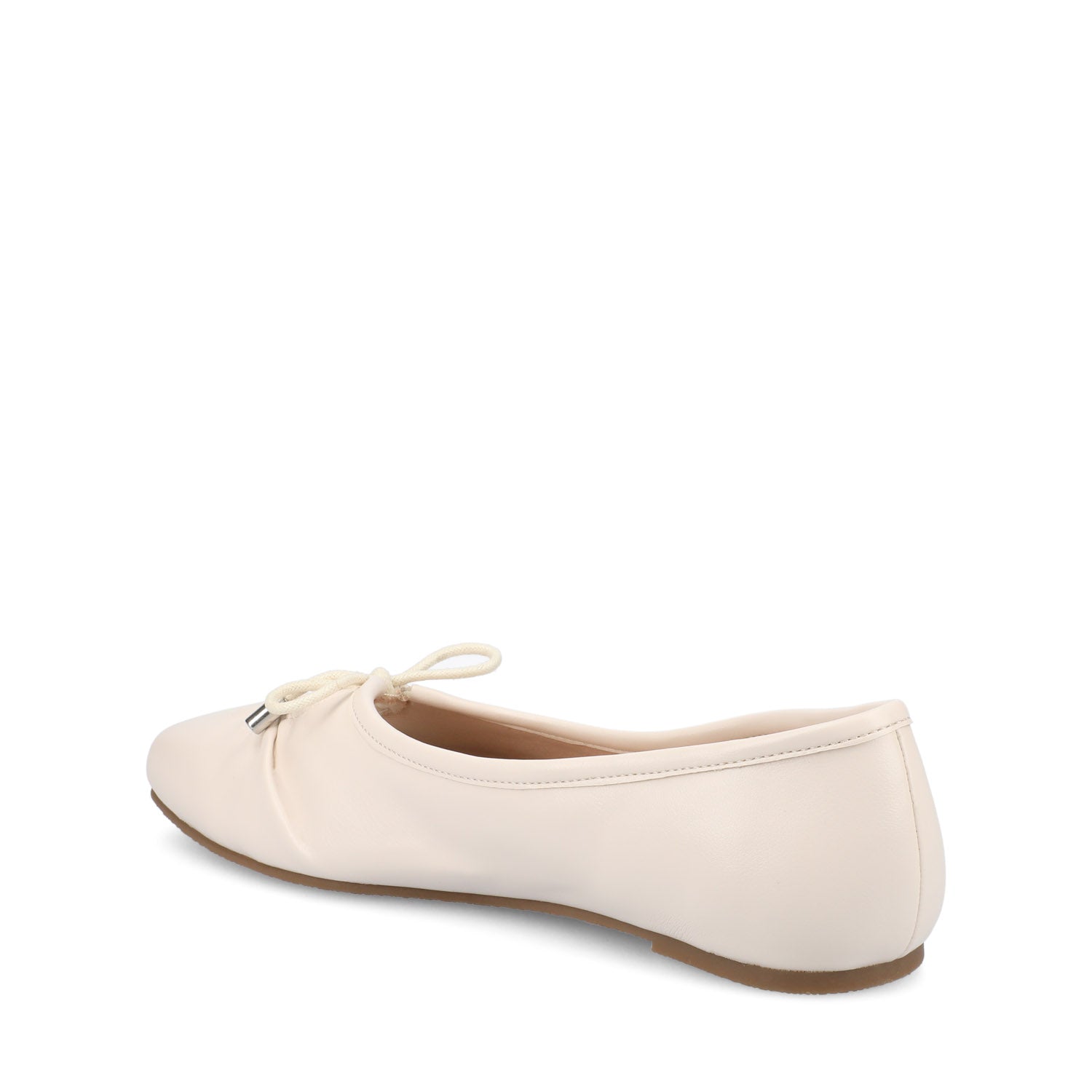CALLEE VEGAN LEATHER BALLET FLATS IN WIDE - Bone
