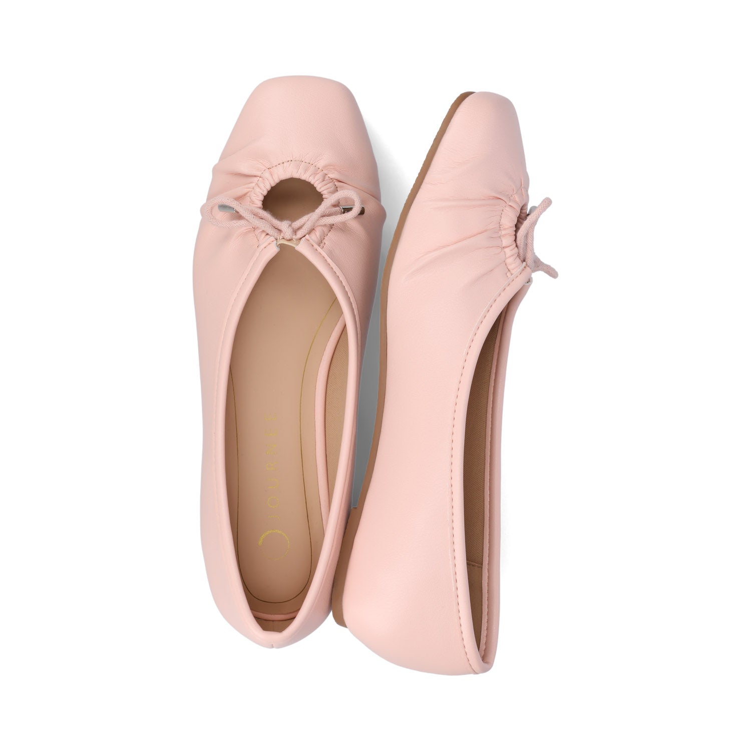 CALLEE VEGAN LEATHER BALLET FLATS IN WIDE - Pink