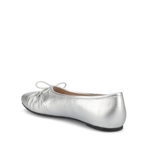 CALLEE VEGAN LEATHER BALLET FLATS IN WIDE - Silver