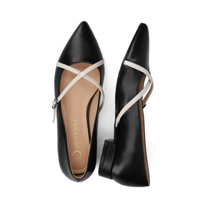 CAMBY DRESS FLAT IN VEGAN LEATHER - Black PU