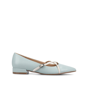 CAMBY DRESS FLAT IN VEGAN LEATHER - Blue PU