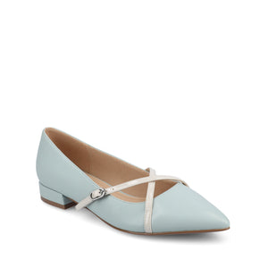 CAMBY DRESS FLAT IN VEGAN LEATHER - Blue PU