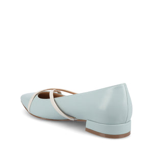 CAMBY DRESS FLAT IN VEGAN LEATHER - Blue PU