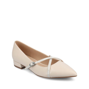 CAMBY DRESS FLAT IN VEGAN LEATHER - Bone PU