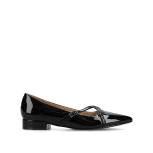 CAMBY DRESS FLAT IN WIDE - Black Patent