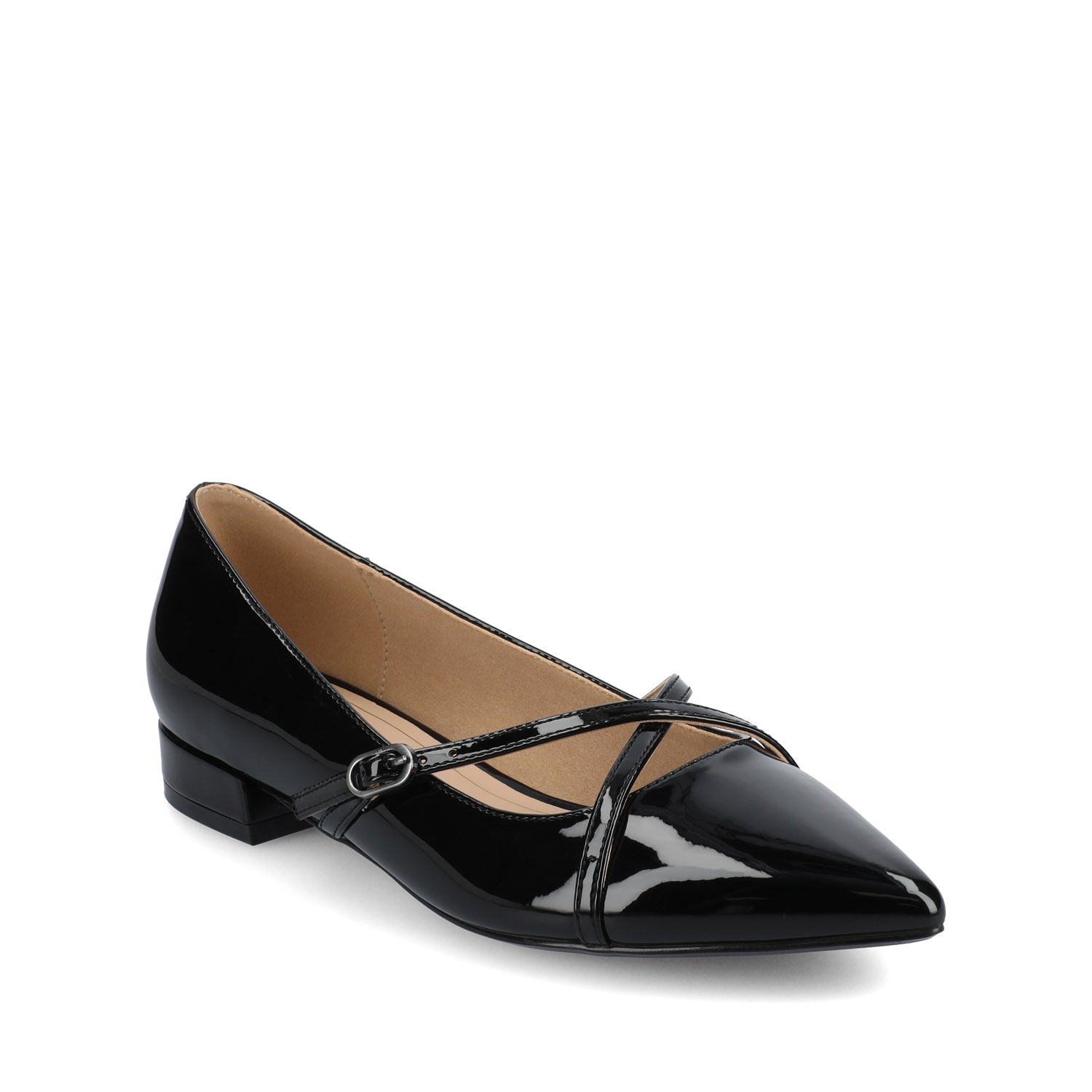 CAMBY DRESS FLAT IN WIDE - Black Patent