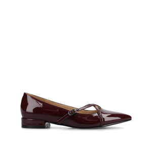 CAMBY DRESS FLAT IN VEGAN LEATHER - Oxblood Patent