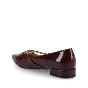 CAMBY DRESS FLAT IN VEGAN LEATHER - Oxblood Patent