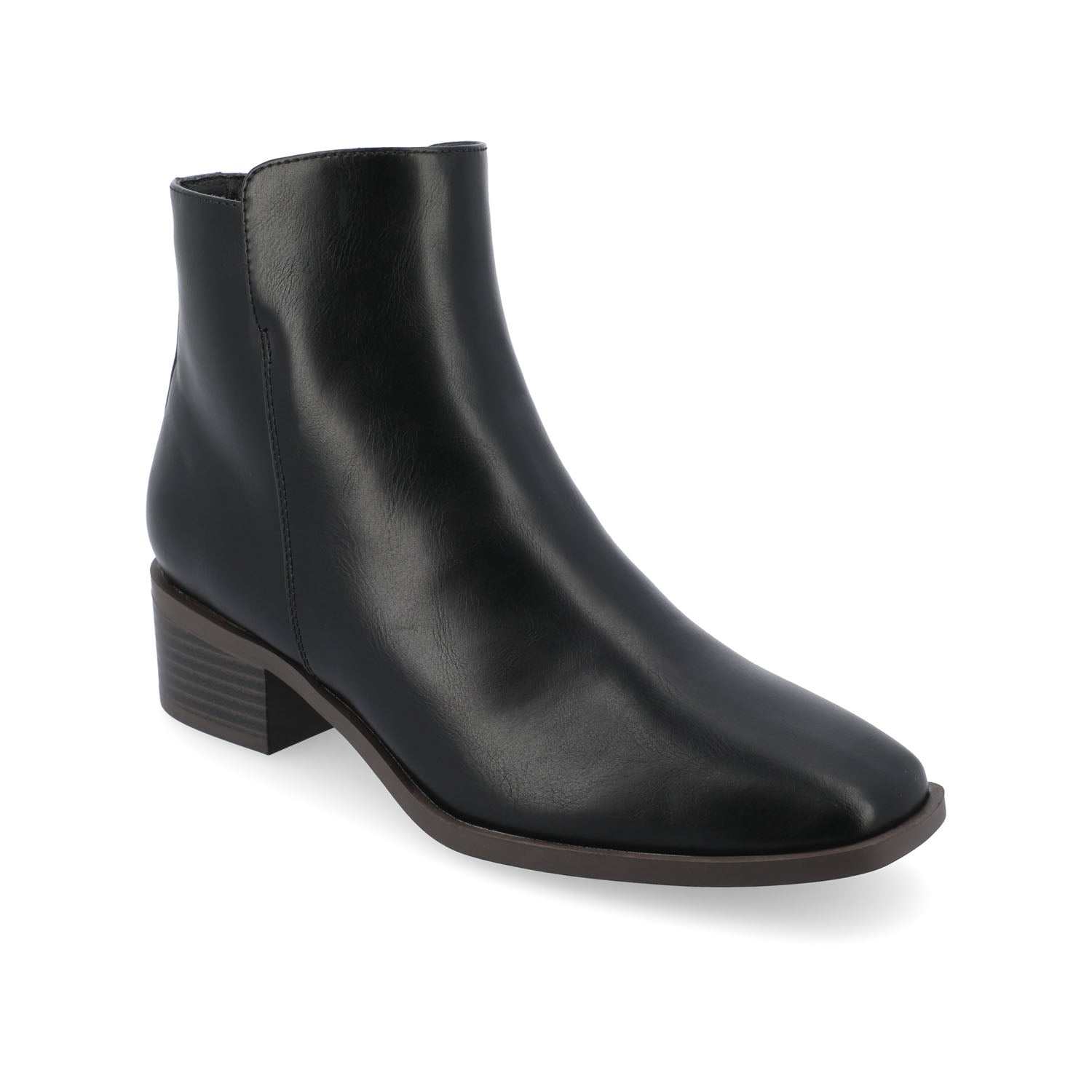 CAPPRI SQUARE TOE BOOTIES IN WIDE - Black PU