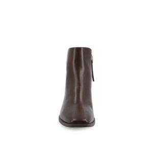 CAPPRI SQUARE-TOE BOOTIES IN VEGAN LEATHER - Brown PU