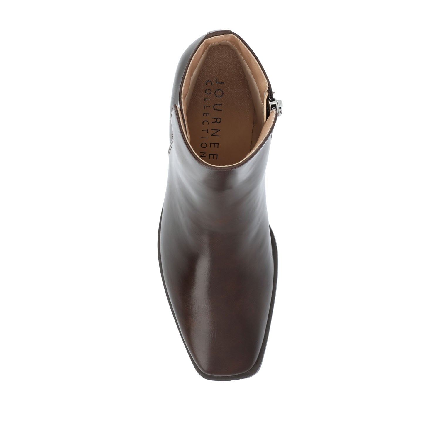 CAPPRI SQUARE TOE BOOTIES IN WIDE - Brown PU