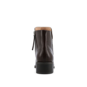 CAPPRI SQUARE-TOE BOOTIES IN VEGAN LEATHER - Brown PU