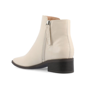 CAPPRI SQUARE TOE BOOTIES IN WIDE - Off White PU