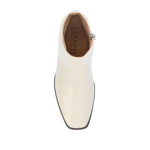 CAPPRI SQUARE TOE BOOTIES IN WIDE - Off White PU