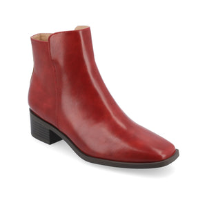 CAPPRI SQUARE-TOE BOOTIES IN VEGAN LEATHER - Red PU
