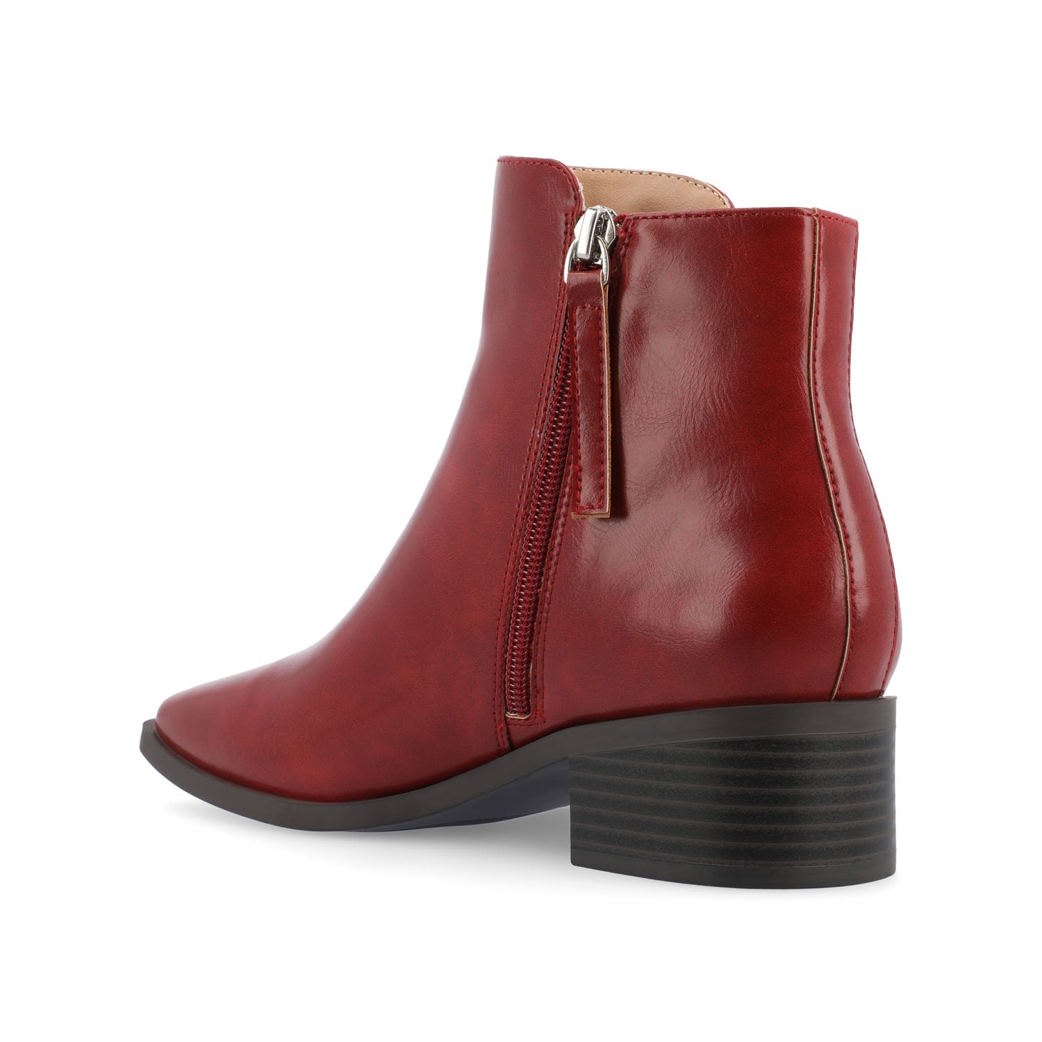 CAPPRI SQUARE TOE BOOTIES IN WIDE - Red PU