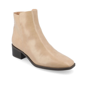 CAPPRI SQUARE TOE BOOTIES IN WIDE - Taupe PU