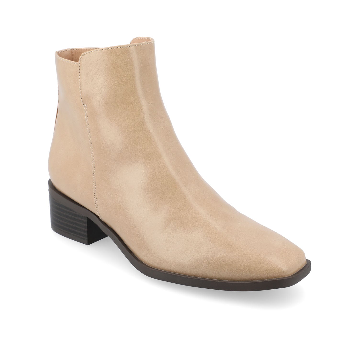 CAPPRI SQUARE TOE BOOTIES IN WIDE - Tan PU