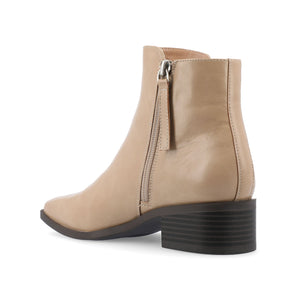 CAPPRI SQUARE-TOE BOOTIES IN VEGAN LEATHER - Tan PU