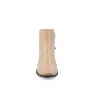 CAPPRI SQUARE-TOE BOOTIES IN VEGAN LEATHER - Tan PU